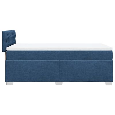 vidaXL Boxspring met matras stof blauw 90x190 cm