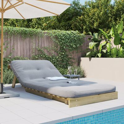 vidaXL Futon slaapbank met matras 90x206x11 cm geïmpregneerd hout