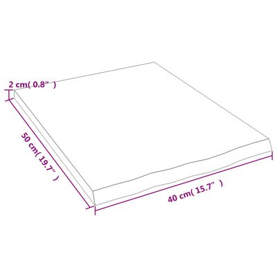 vidaXL Wandschap 40x50x2 cm behandeld massief eikenhout donkerbruin