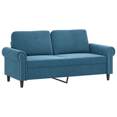 vidaXL 2-delige Loungeset met kussens fluweel blauw