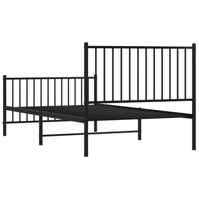 vidaXL Bedframe met hoofd- en voeteneinde metaal zwart 100x190 cm