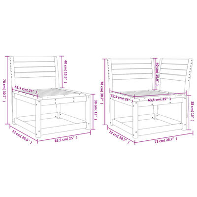 vidaXL 5-delige Loungeset massief grenenhout wit