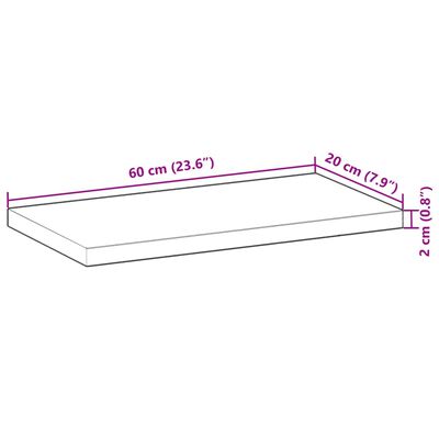 vidaXL Wandschappen 2 st zwevend 60x20x2 cm onbehandeld acaciahout