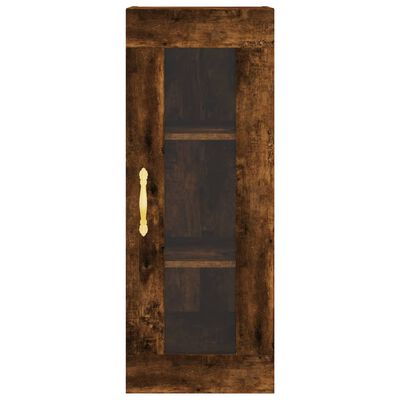 vidaXL Hoge kast 34,5x34x180 cm bewerkt hout gerookt eikenkleurig