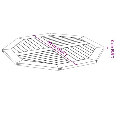 vidaXL Tafelblad achthoekig 90x90x2,2 cm massief acaciahout