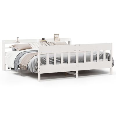 vidaXL Bedframe zonder matras massief grenenhout wit 180x200 cm