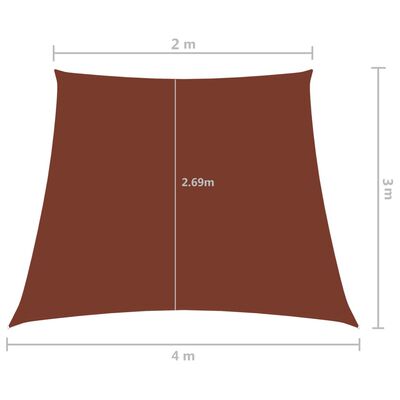 vidaXL Zonnezeil trapezium 2/4x3 m oxford stof terracottakleurig