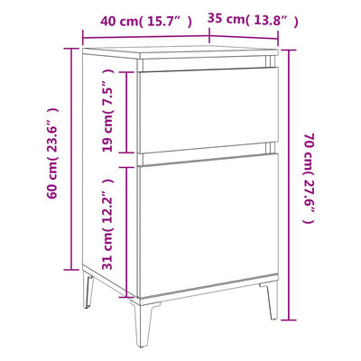 vidaXL Nachtkastje 40x35x70 cm gerookt eikenkleurig