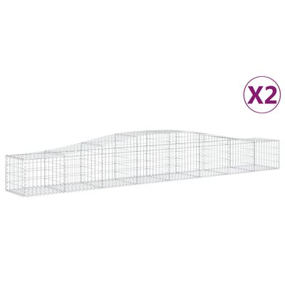 vidaXL Schanskorven 2 st gewelfd 400x50x40/60 cm ijzer