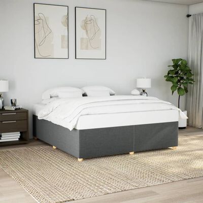 vidaXL Bedframe zonder matras stof donkergrijs 200x200 cm