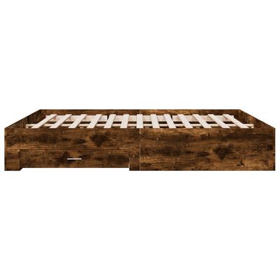 vidaXL Bedframe met lades bewerkt hout gerookt eikenkleurig 200x200 cm