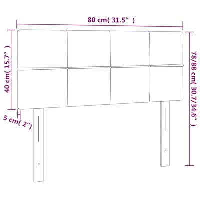 vidaXL Hoofdbord LED 80x5x78/88 cm stof taupe