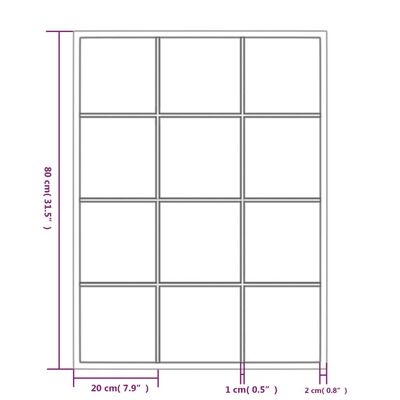 vidaXL Wandspiegels 3 st 80x60 cm metaal zwart