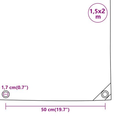 vidaXL Dekzeil 650 g/m² 1,5x2 m wit