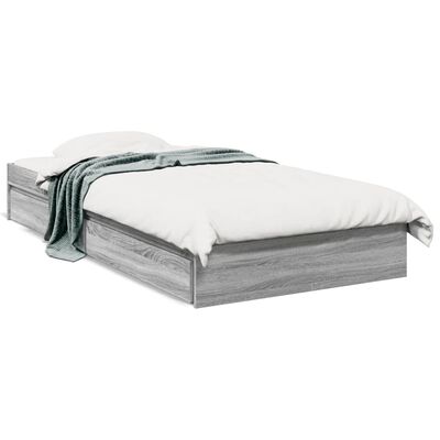 vidaXL Bedframe met lades bewerkt hout grijs sonoma eiken 75x190 cm