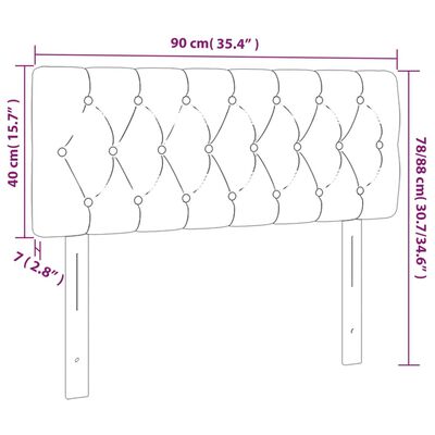 vidaXL Hoofdbord LED 90x7x78/88 cm stof donkergrijs