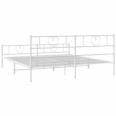 vidaXL Bedframe met hoofd- en voeteneinde metaal wit 200x200 cm