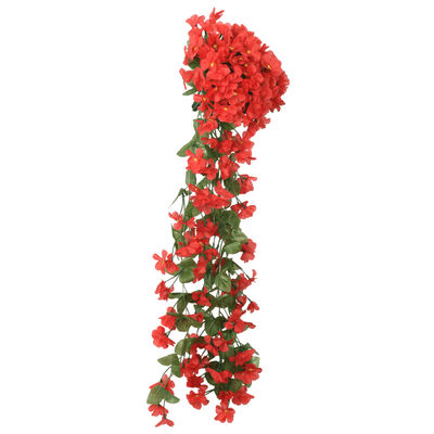 vidaXL Kerstslingers met bloemen 3 st 85 cm rood