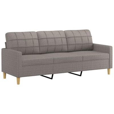 vidaXL 3-delige Loungeset met kussens stof taupe