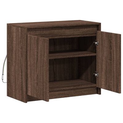 vidaXL Dressoir met LED 72x34x61 cm bewerkt hout bruin eikenkleur