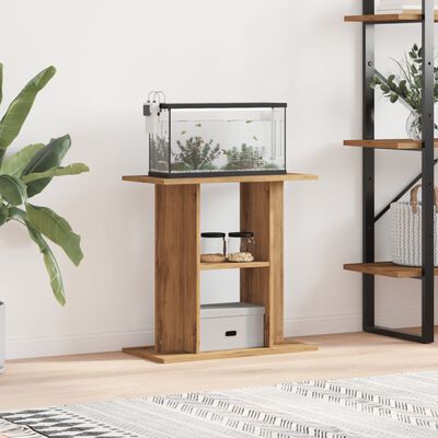 vidaXL Aquariumstandaard 60x30x60cm bewerkt hout artisanaal eikenkleur