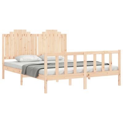 vidaXL Bedframe met hoofdbord massief hout