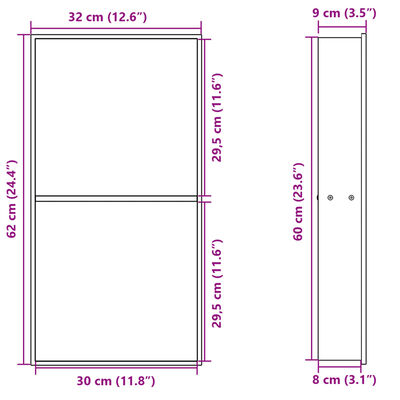 vidaXL Douchenis 32x62x9 cm roestvrijstaal geborsteld goudkleurig