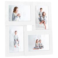 vidaXL Fotolijst voor 4x(10x15 cm) foto MDF wit