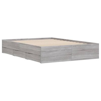 vidaXL Bedframe met lades bewerkt hout grijs sonoma eiken 120x190 cm