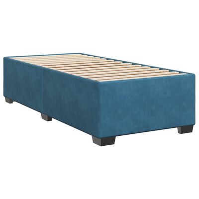 vidaXL Boxspring met matras fluweel blauw 80x200 cm