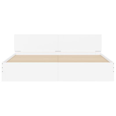 vidaXL Bedframe met hoofdeinde en LED-verlichting wit 200x200 cm