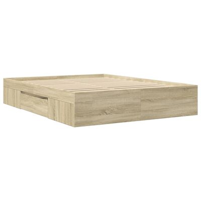 vidaXL Bedframe zonder matras hout sonoma eikenkleurig 150x200 cm