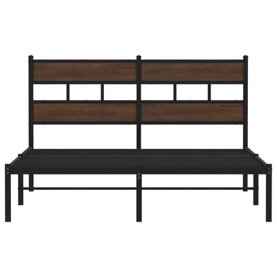 vidaXL Bedframe met hoofdbord zonder matras bruin eiken 140x190 cm