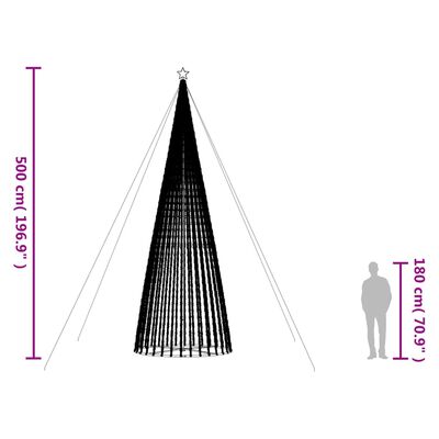 vidaXL Lichtkegel 1544 meerkleurige LED's 500 cm