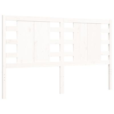 vidaXL Bedframe met hoofdbord massief hout wit 160x200 cm