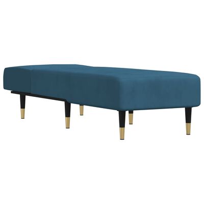 vidaXL Chaise longue fluweel blauw