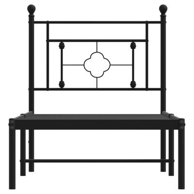 vidaXL Bedframe met hoofdbord metaal zwart 80x200 cm