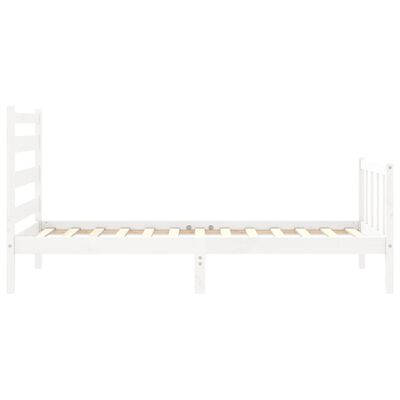 vidaXL Bedframe zonder matras massief grenenhout wit 90x200 cm