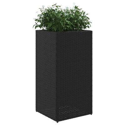 vidaXL Plantenbakken 2 st 40x40x80 cm poly rattan zwart