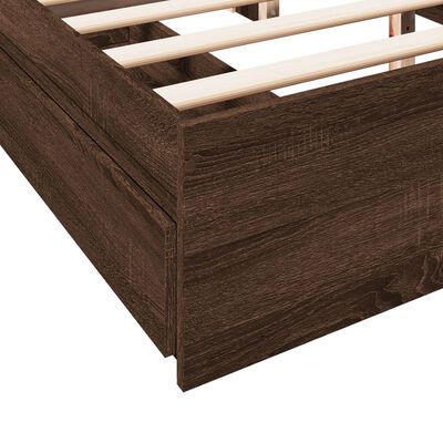 vidaXL Bedframe met lades bewerkt hout bruin eikenkleurig 150x200 cm