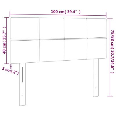 vidaXL Hoofdbord 100x5x78/88 cm stof lichtgrijs