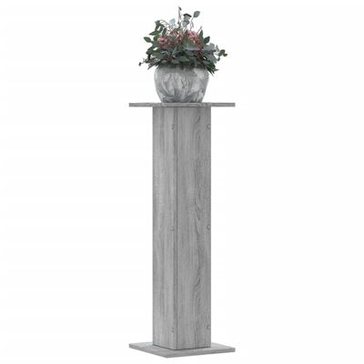 vidaXL Plantenstandaards 2 st 30x30x95 cm bewerkt hout grijs sonoma