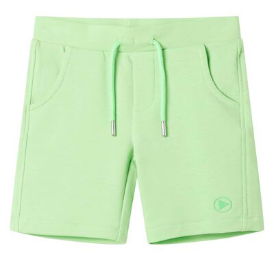 Kindershort 128 fluorescerend groen