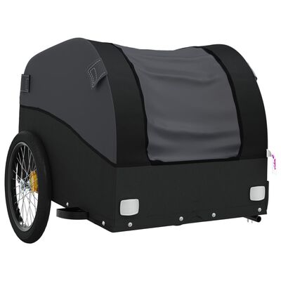 vidaXL Fietstrailer 45 kg ijzer zwart