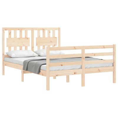 vidaXL Bedframe met hoofdbord massief hout