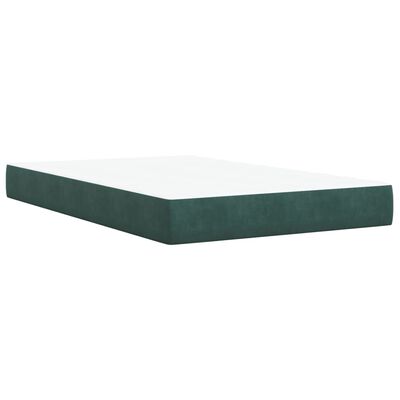 vidaXL Boxspring met matras fluweel donkergroen 120x200 cm