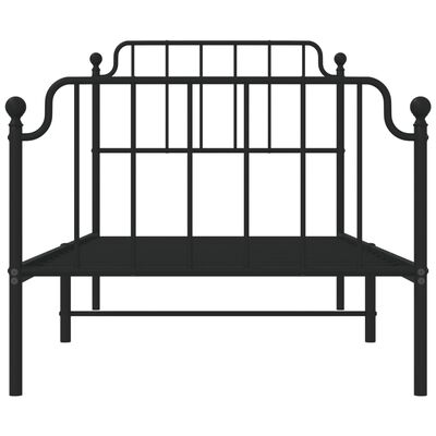 vidaXL Bedframe met hoofd- en voeteneinde metaal zwart 90x200 cm