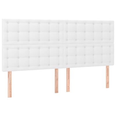 vidaXL Boxspring met matras en LED kunstleer wit 180x200 cm