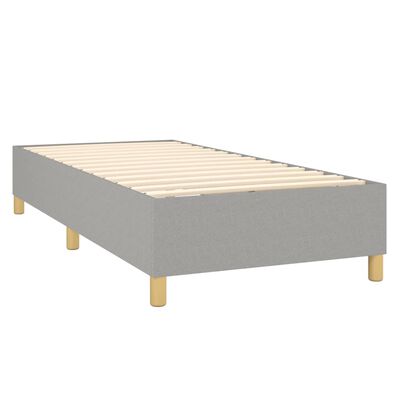 vidaXL Boxspring met matras stof lichtgrijs 90x200 cm