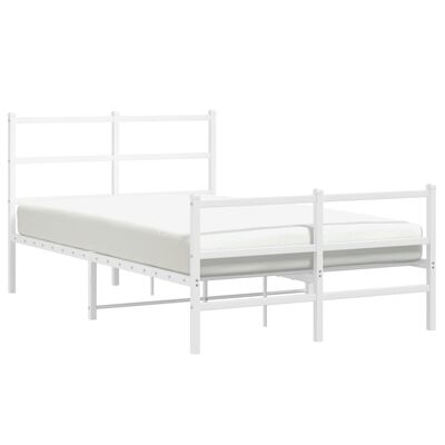 vidaXL Bedframe met hoofd- en voeteneinde metaal wit 120x190 cm